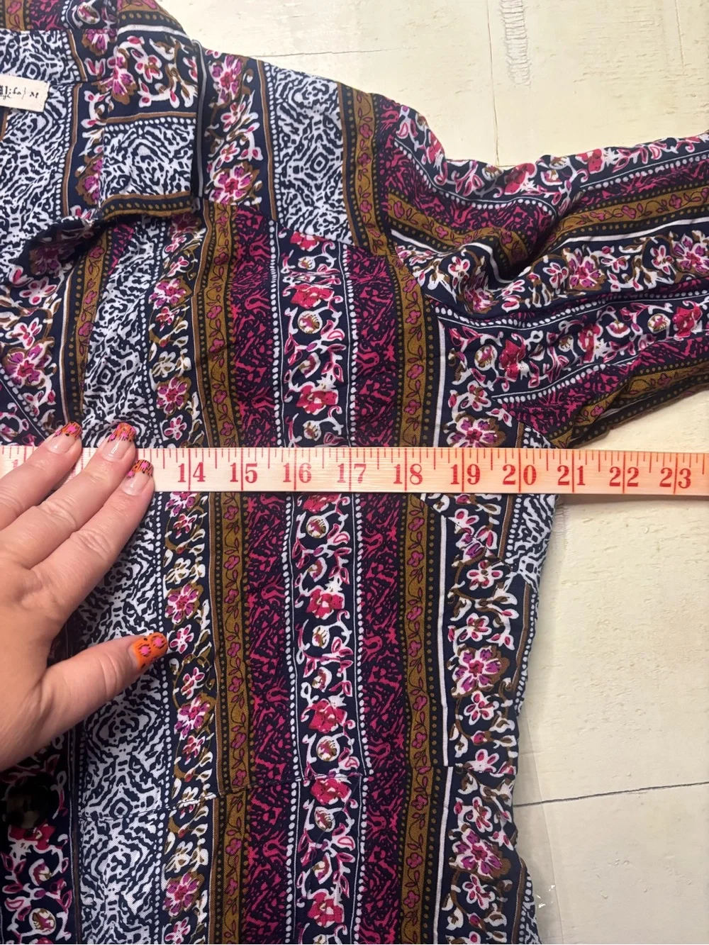 Natural Life Shirt Dress Size Medium Floral Boho Patchwork Cottage Indie Artsy